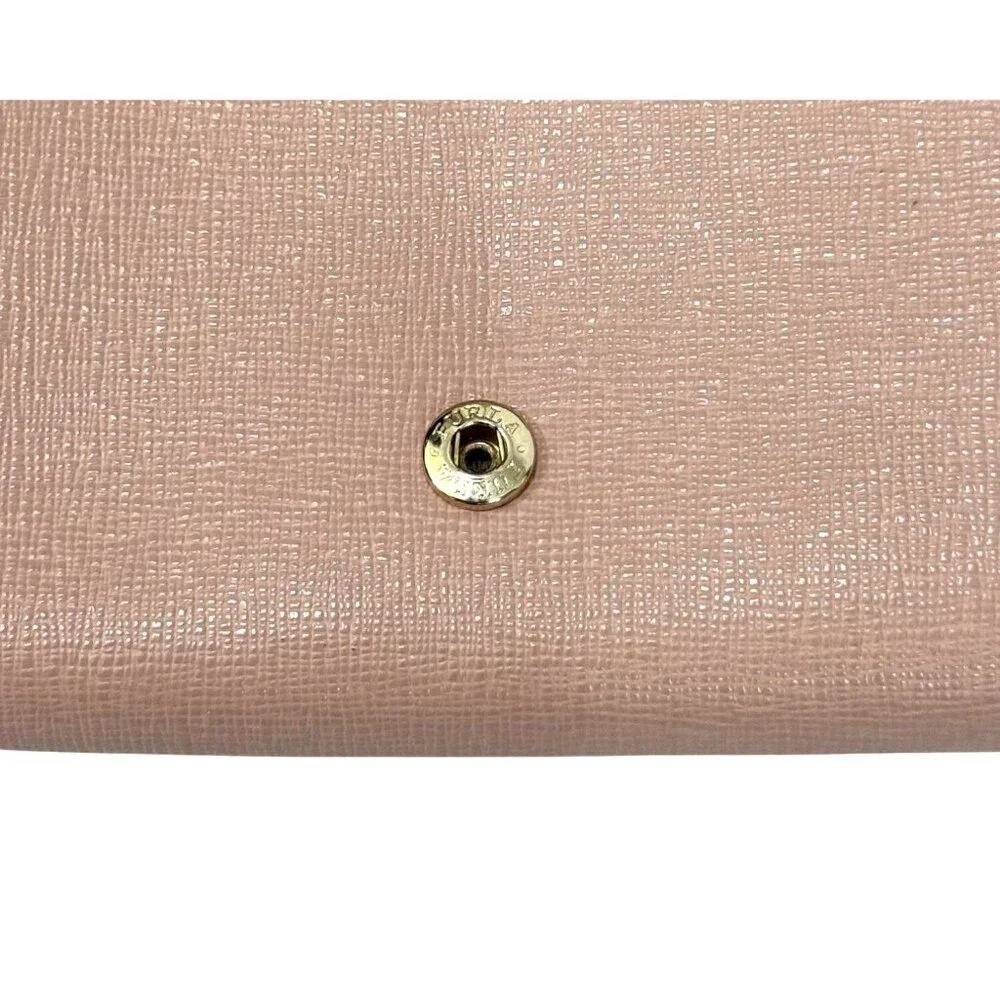 Furla Classic XL Bifold Wallet Dusty Rose Pale Mauve Gold Logo Ladies 7.25 x 4 - Picture 7 of 13